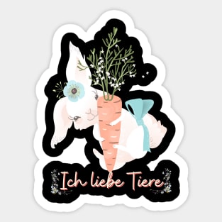 Hase Möhre Liebe Tiere Prinzessin Blumen Süß Sticker